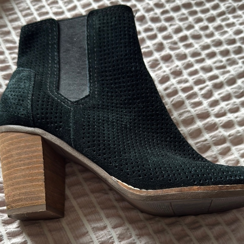Toms Black Peep-Toe Heeled Boots